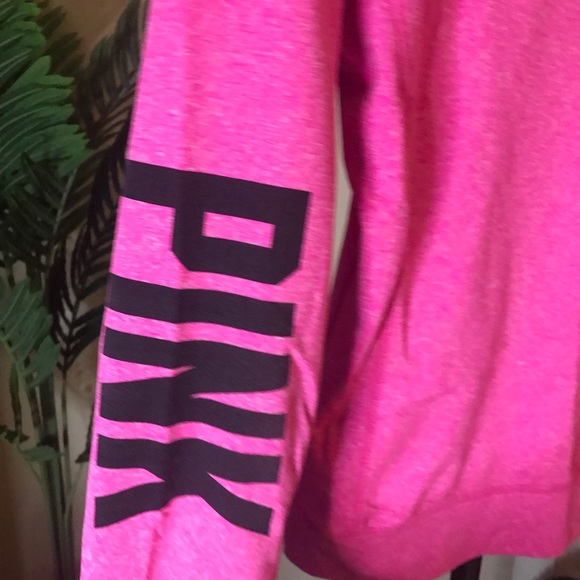 Victoria’s Secret Pink Bright Pink Quarter Zip Work out Jacket. Size Small - Picture 2 of 8